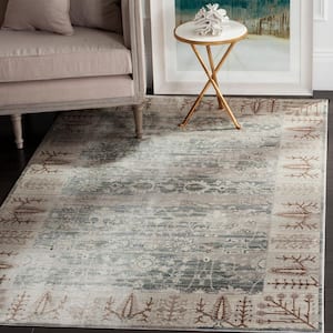 Valencia Gray/Green 9 ft. x 12 ft. Border Area Rug