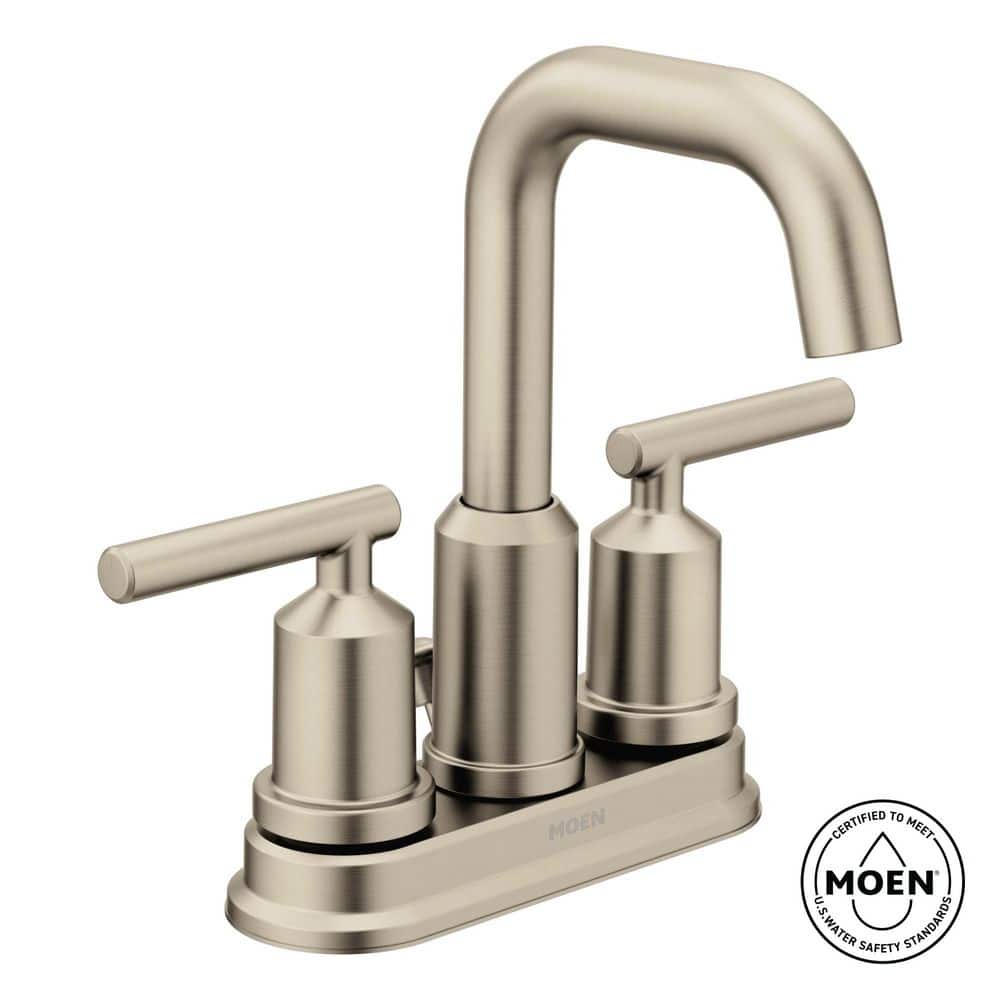 MOEN Gibson 4 in. Centerset 2-Handle High-Arc Bathroom Faucet with