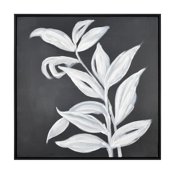 PRIVATE BRAND UNBRANDED Silhouette I Framed Nature Canvas Transfer Wall Art Print 24.75 in. x 24.75 in.