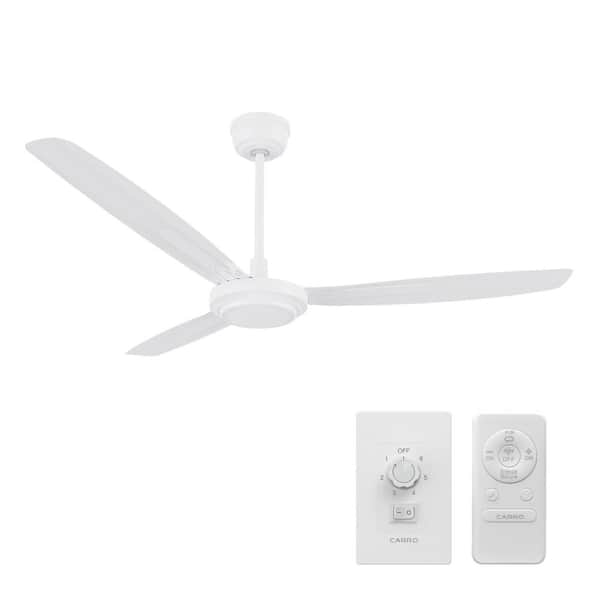 Kade 56 in. Industrial-Style White DC Motor Ceiling Fan with Remote Control and Wall Control