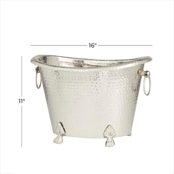 Silver Aluminum 6 Bottles Ice Bucket