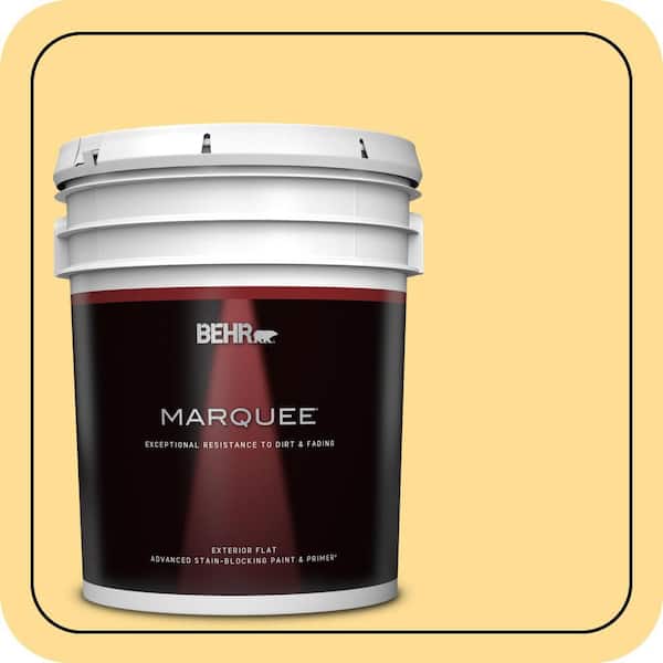 BEHR MARQUEE 5 gal. #350B-5 Straw Hat Flat Exterior Paint & Primer