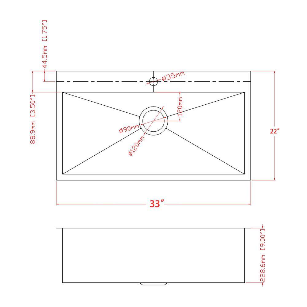 33-Inch Matte Black Stainless Steel Single Bowl Kitchen Sink Kit