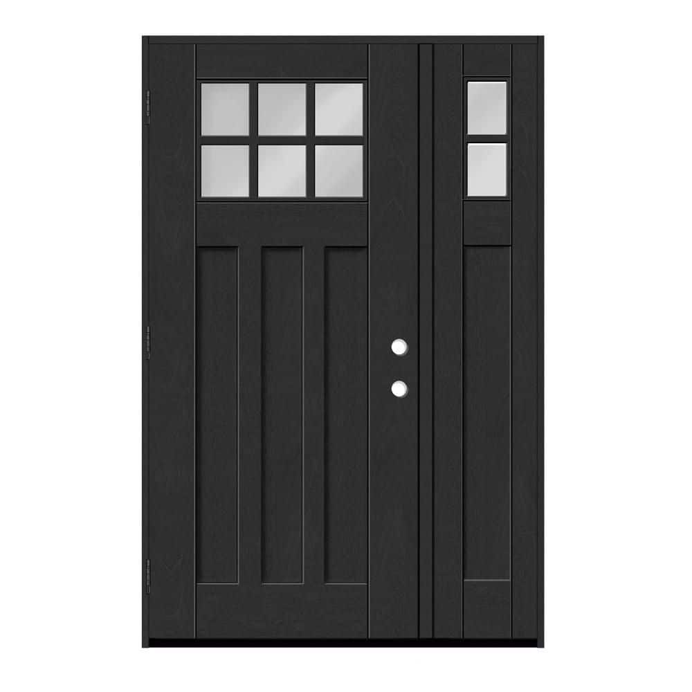 "Regency 51 in. x 80 in. 6L Toplite Clear Glass RHOS Onyx Mahogany Fiberglass Prehung Front Door with 12""SL_6""Jamb" price history on PriceWatchPro