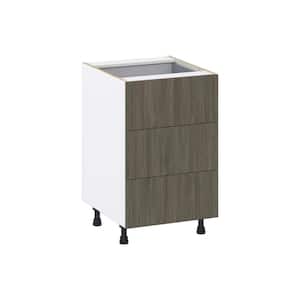 27 in. W x 34.5 in. H x 24 in. D Littleton Painted Gray Shaker Assembled Base Kitchen Cabinet with 4 Drawers