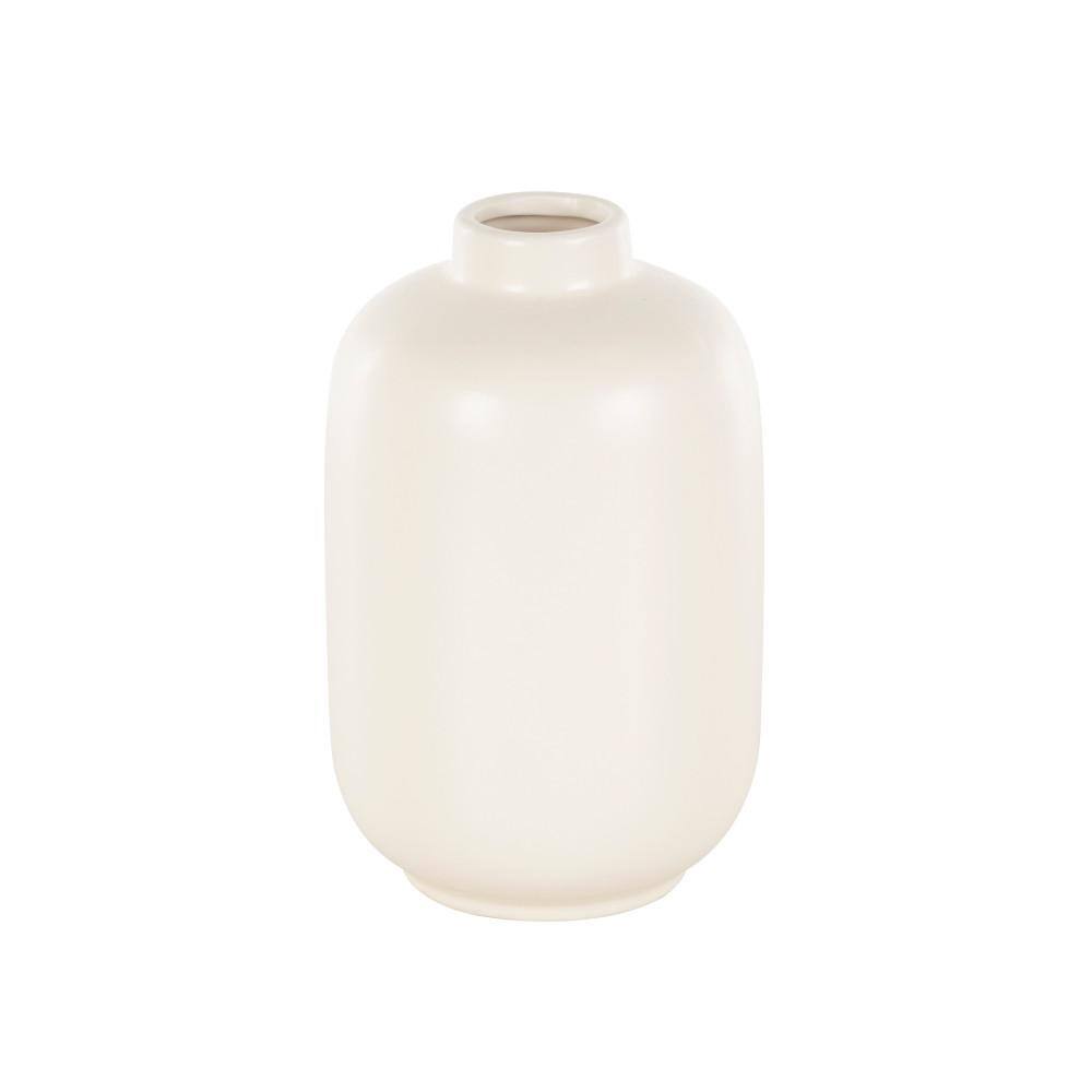 White Round Ceramic Minimalistic Decorative Vase