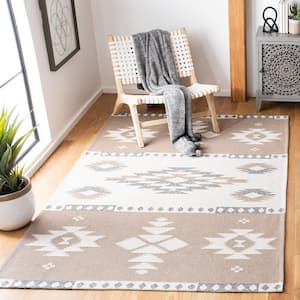 Augustine Taupe/Cream 4 ft. x 4 ft. Ikat Western Square Area Rug