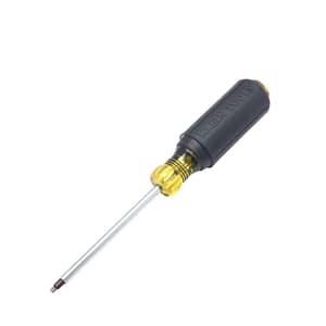 #2 Square- Recess Tip Screwdriver with 4 in. Round Shank- Cushion Grip Handle