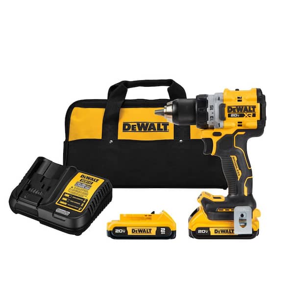 DEWALT 20V MAX Lithium-Ion Cordless Brushless 1/2 in. Drill Driver Kit with (2) 2.0Ah Batteries, Charger and Bag