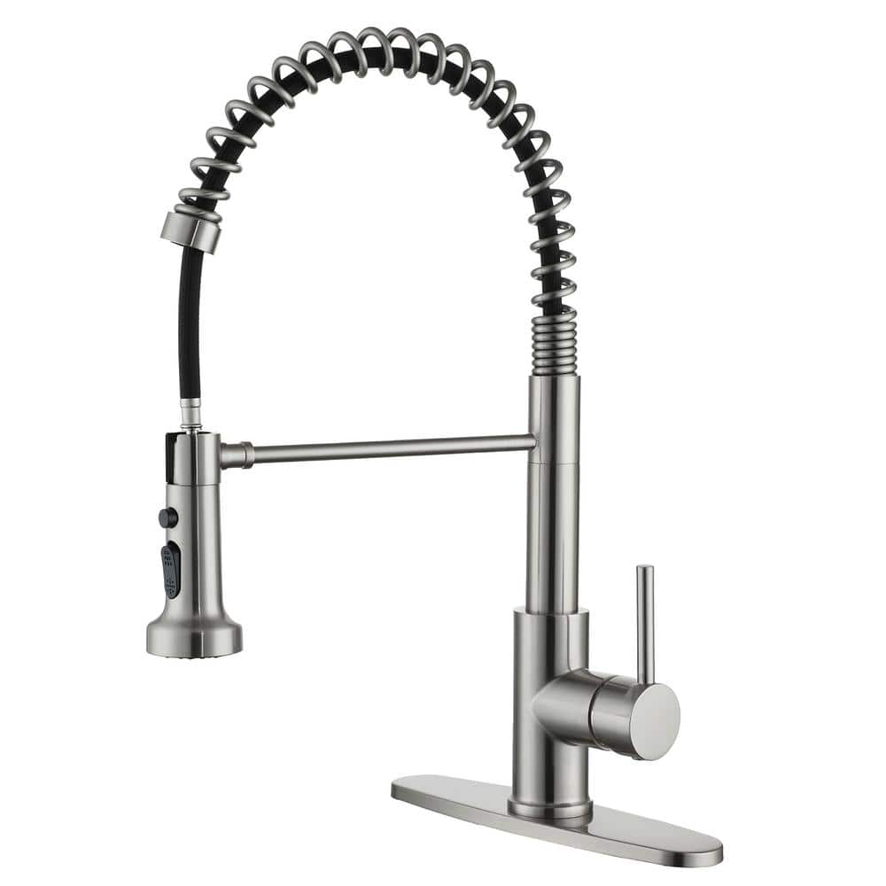 3-Spray Patterns Single Handle Pull Down Sprayer Kitchen Faucet with Deckpl