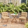 BLISSWALK Outdoor Tufted Seat Cushions 2-Pack 19x19, for Patio Bench  Dining Chair Lounge Chair Seat Pad Light Brown ST-103 - The Home Depot