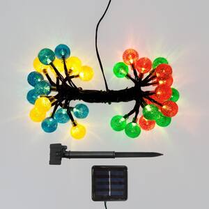 Solar Powered Crystal Ball String Lights - Multicolor