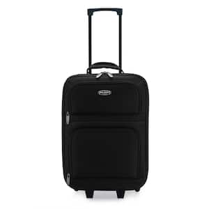 19.5 in. Black Carry-On Rolling Suitcase with Protective Foam Padding