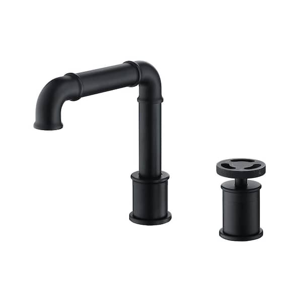 Tomfaucet Deck Mount 4 in. Centerset Single Handle Bathroom Faucet in Matte Black