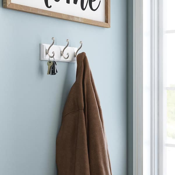 Home Decorators Collection 10 in. L White and Black Scroll Hook