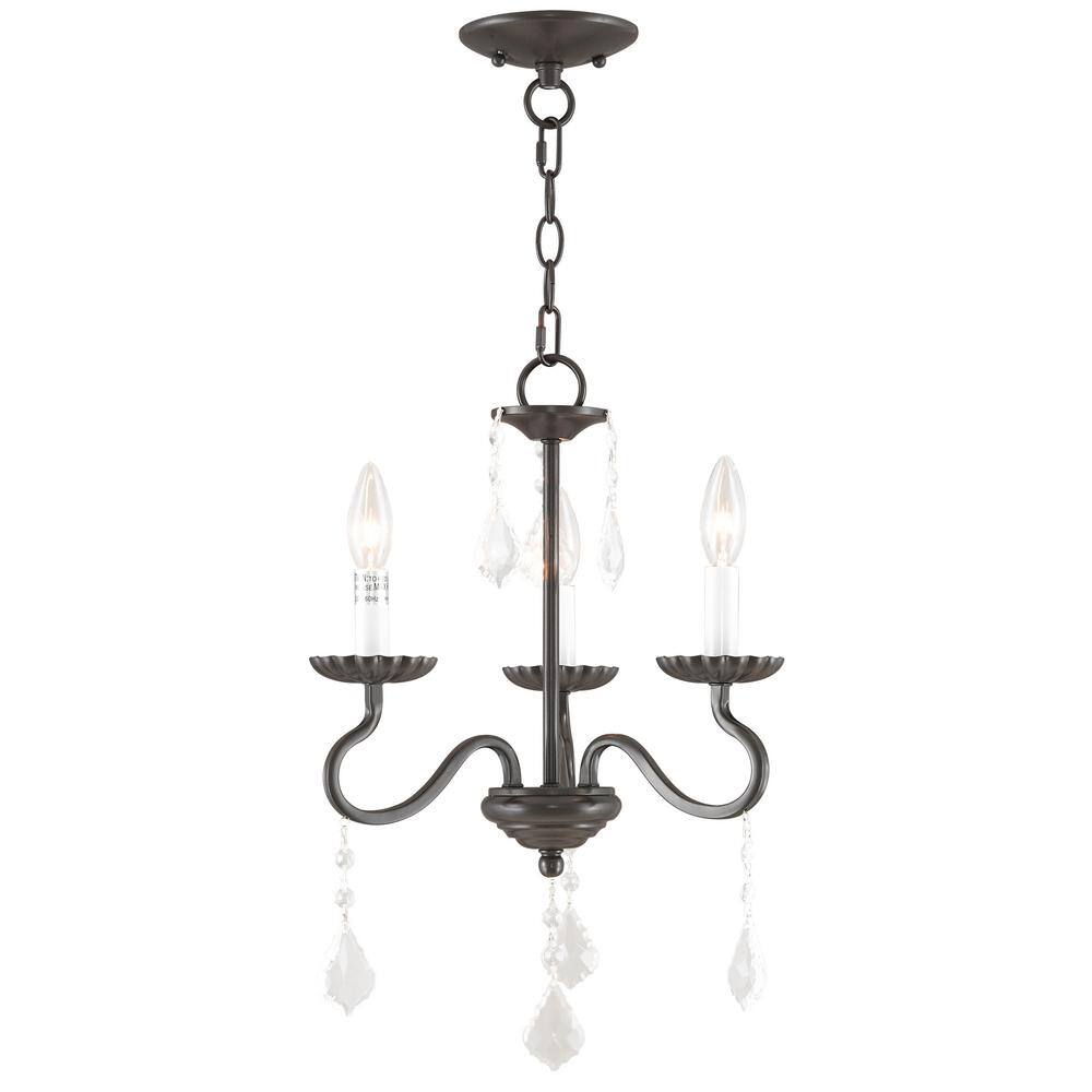 Callisto English Bronze Mini Chandelier with Crystal Accents