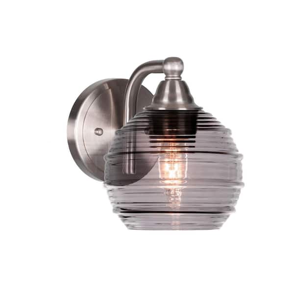 Unbranded Madison 6 in. 1-Light Brushed Nickel Wall Sconce with Standard Shade