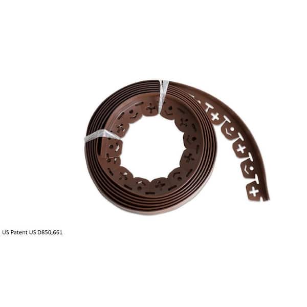 20 ft. L x 2 in. W x 1.5 in. H Light Brown Resin Innovative Edge No Dig Edging with 9 in. Poly Nails (16-Quantity)