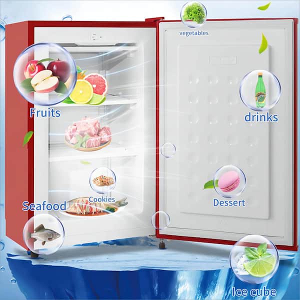 2.3 cu. ft. Compact Portable Manual Defrost Upright Freezer in Red