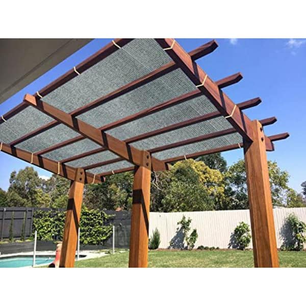 10 ft. x 16 ft. 90% Shade Fabric Sun Shade Cloth with Grommets for Pergola  Cover Canopy, Wheat ( 12-Bungee Balls)