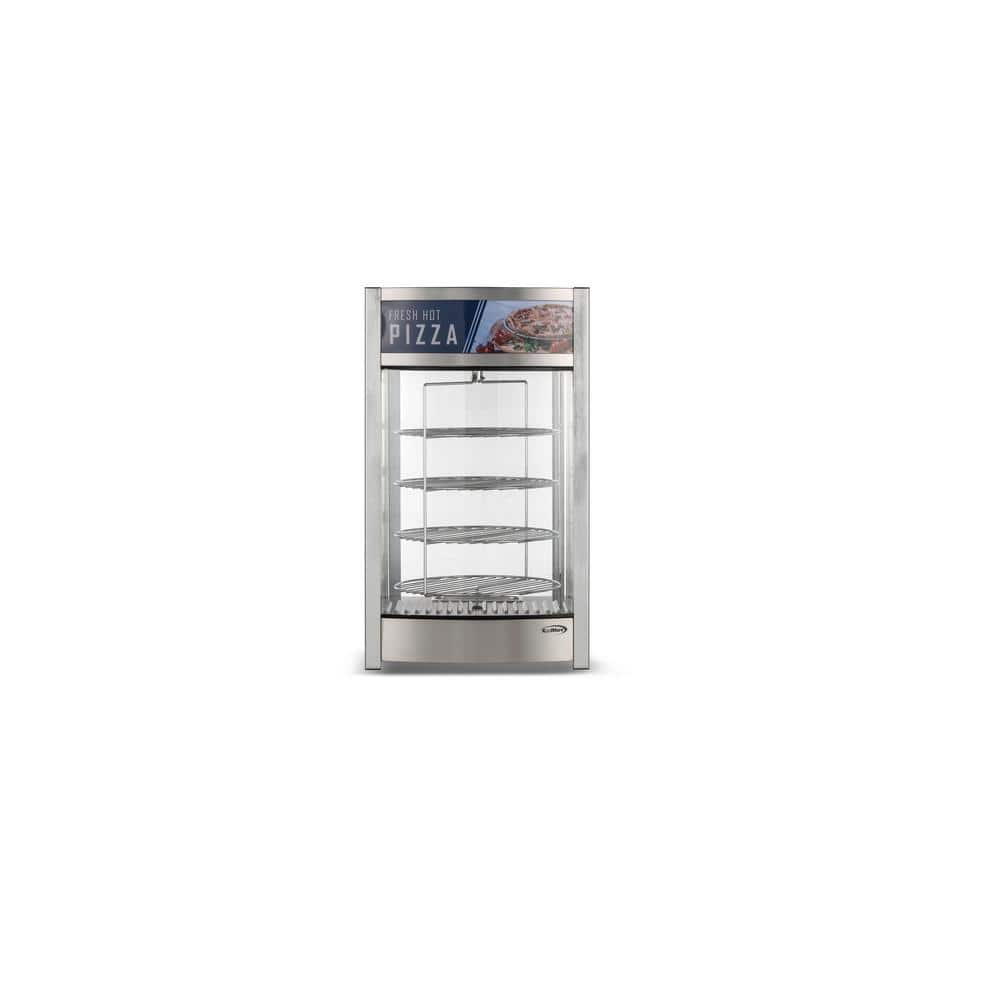 Koolmore 12 in. Commercial Pizza Display Warmer with 4 Rotating Racks in Stainless-Steel