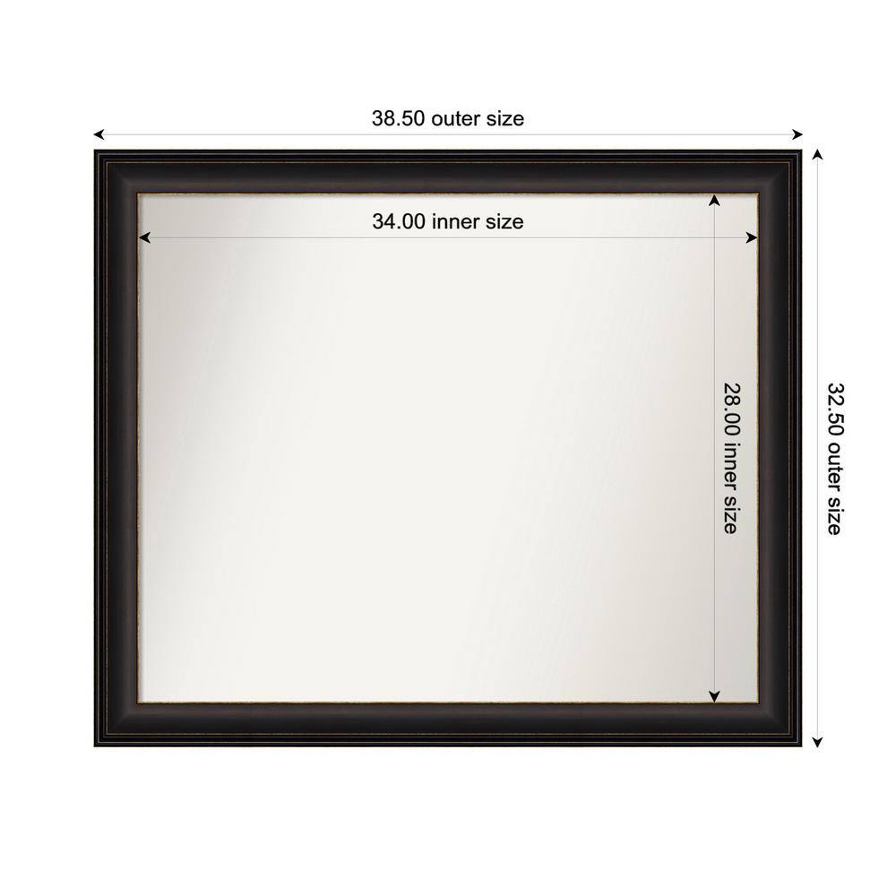 Trio Oil Rubbed Bronze 38.5 in. x 32.5 in. Custom Non-Beveled Recycled Polystyrene Framed Bathroom Vanity Wall Mirror price history on PriceWatchPro