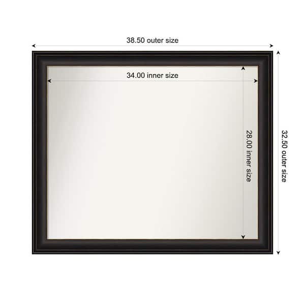 Amanti Art Trio Oil Rubbed Bronze 38.5 in. x 32.5 in. Custom Non-Beveled Recycled Polystyrene Framed Bathroom Vanity Wall Mirror
