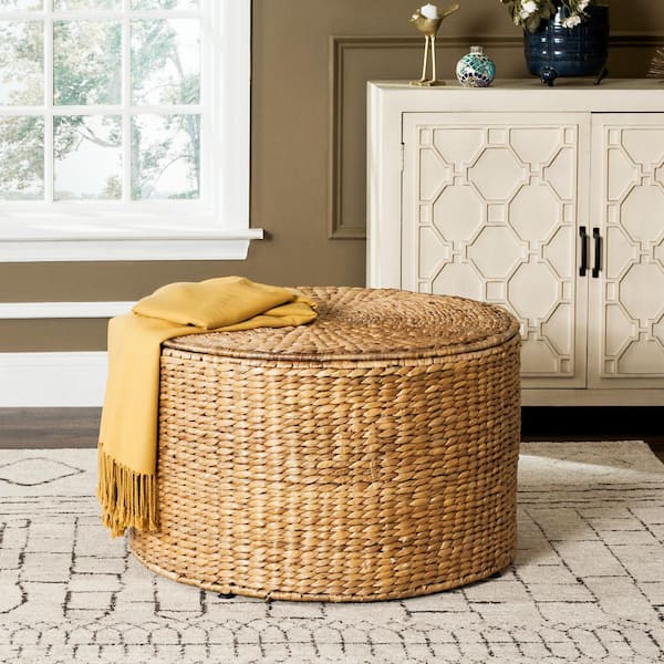 Round wicker coffee table with storage hotsell
