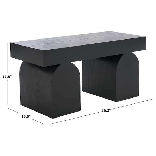 SAFAVIEH Hanra 36.22 in. Black Entryway Bench BCH2300A - The Home
