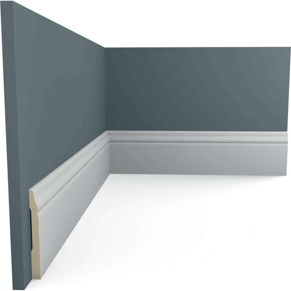 Primed Geometric Urethane Baseboard Moulding Sample, 12 in