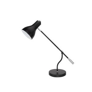 22-1/2 in. Matte Black Desk Lamp with Metal Lamp Shade