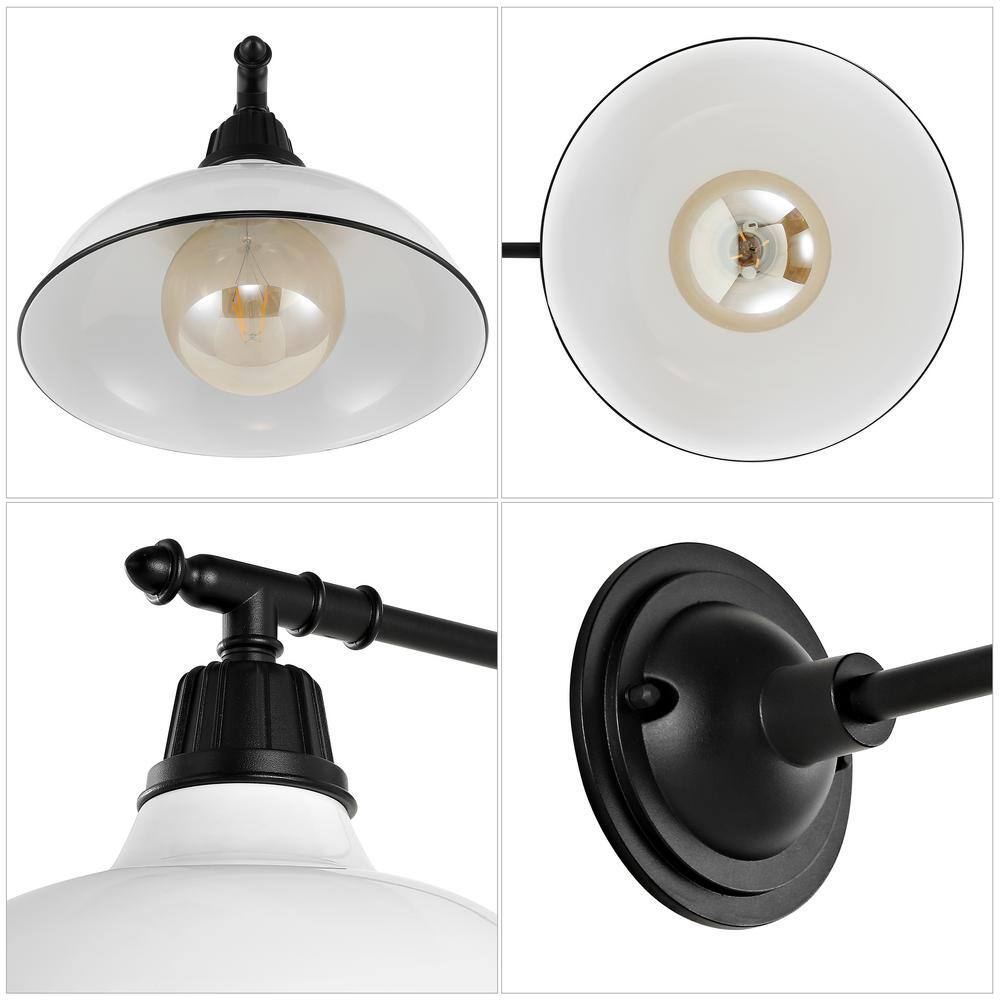 Wallace Satin White 12.25" Iron LED Dimmable Outdoor Sconce