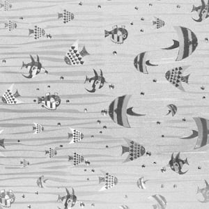 Floating Fish All Shades of Grey Vinyl Strippable Roll (Covers 26.6 sq. ft.)