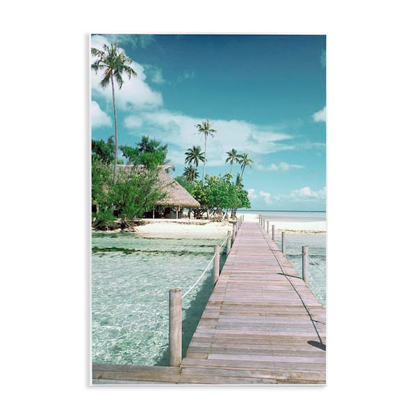 Tropical Bungalow Bridge by Danita Delimont Unframed Coastal Graphic Art Print 19 in. x 13 in.