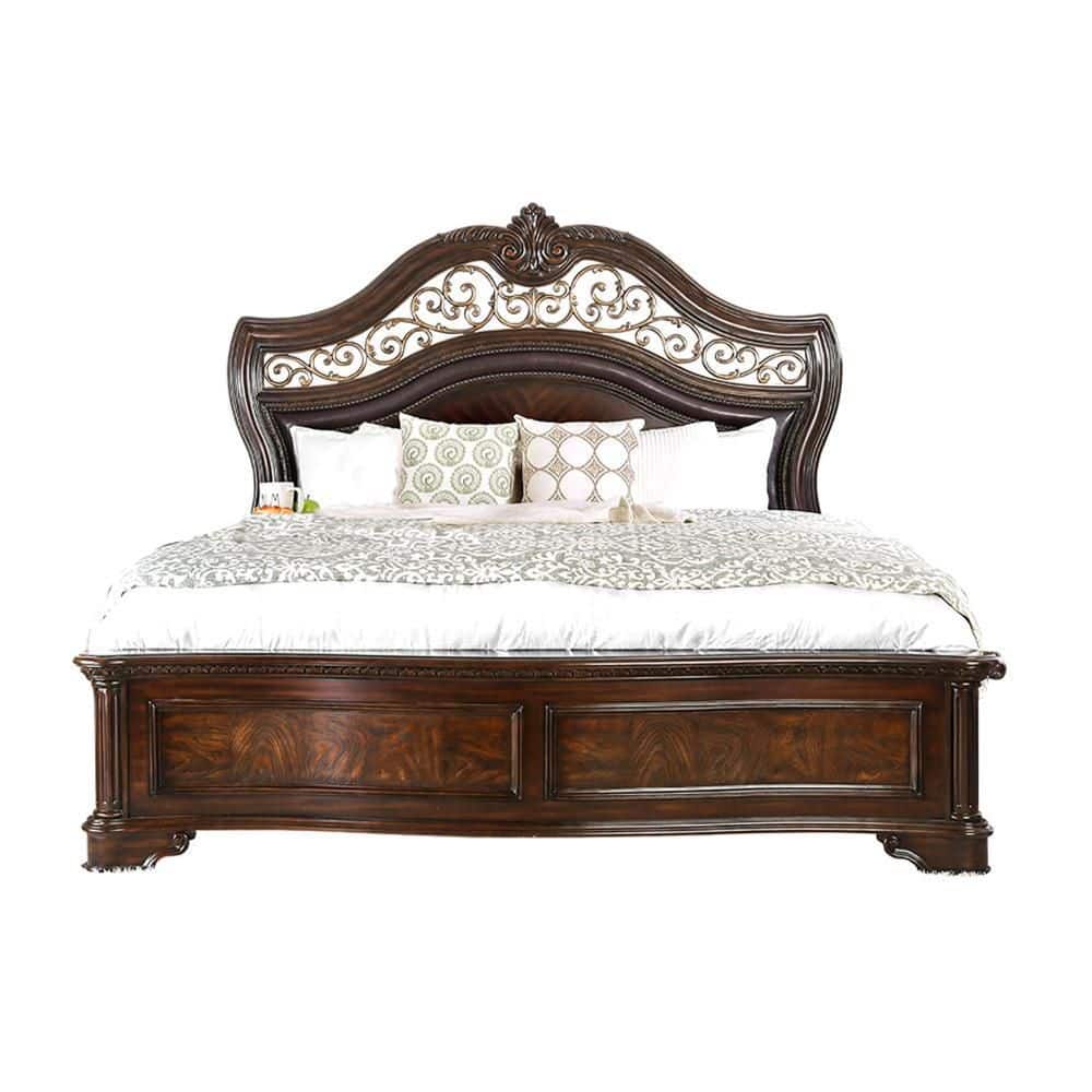 Hudson Brown Wood Frame California King Platform Bed AD1844CKBED The