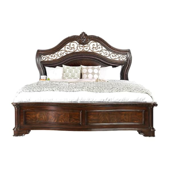 Unbranded Hudson Brown Wood Frame California King Platform Bed