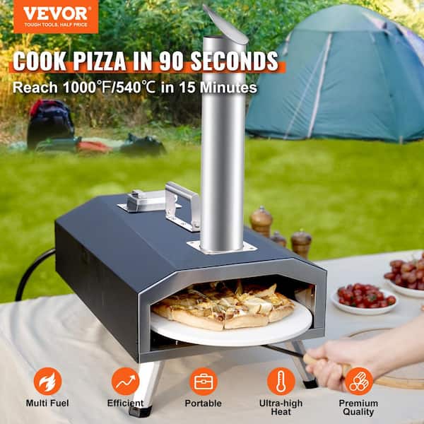 VEVORbrand 12 Wood Fired Pizza Oven, Outdoor Stainless Steel Pizza Oven  with Accessories 
