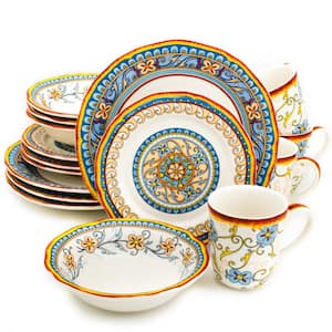 Duomo 16-Piece Patterned Multicolor/Italian Design Stoneware Dinnerware Set (Service for 4)