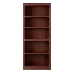 71 in. Dark Brown Wood 5-Shelf Classic Bookcase with Adjustable Shelves