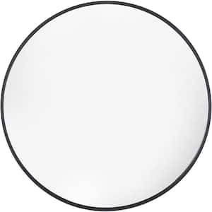 36 in. W x 36 in. H Large Round Mirror with Black Aluminum Frame