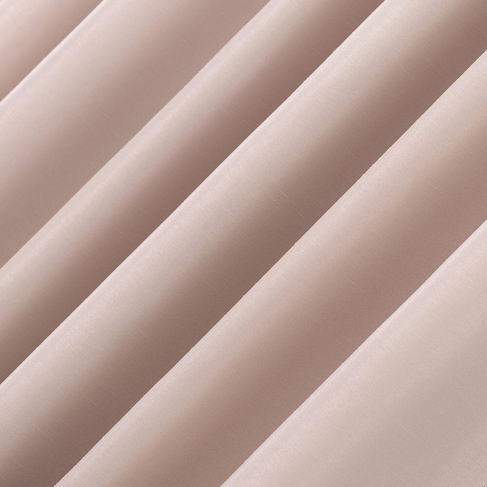 Blush Pink Faux Dupioni Silk Blackout Curtain Panel