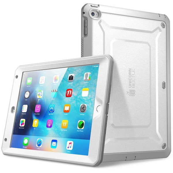 SUPCASE Unicorn Pro Full Body Case for Apple iPad Mini White SUP-iPadMini4-UBPro-White/Gray The Home Depot