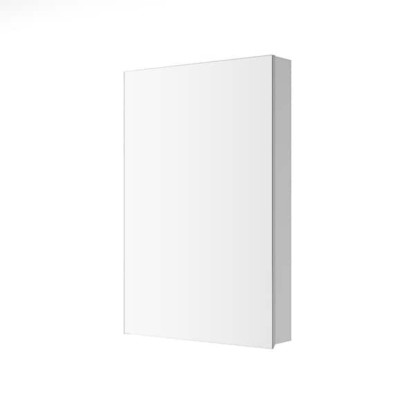 24 in. W x 36 in. H Rectangular White Surface Mount Medicine Cabinet with Mirror, with Left opening door