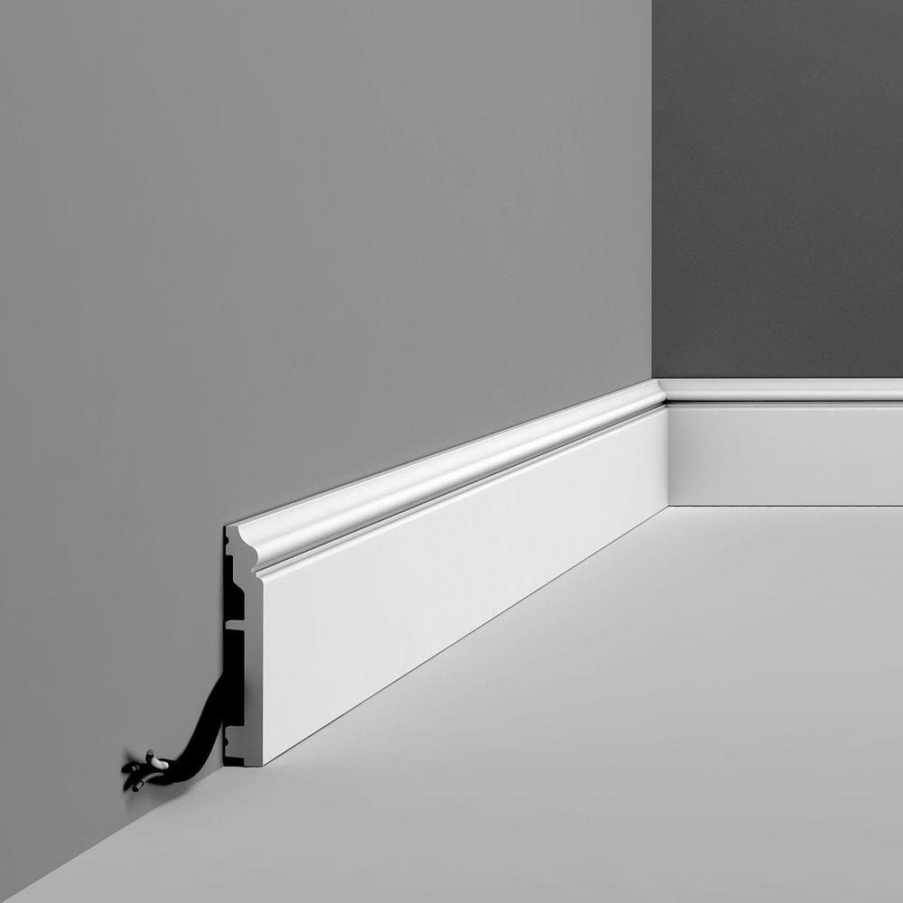 Primed White High Impact Polystyrene Baseboard Moulding Set