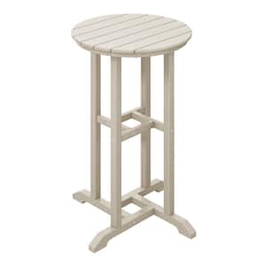 Laguna 24 in. Round Outdoor Dinining HDPE Plastic Counter Height Bistro Table in Sand
