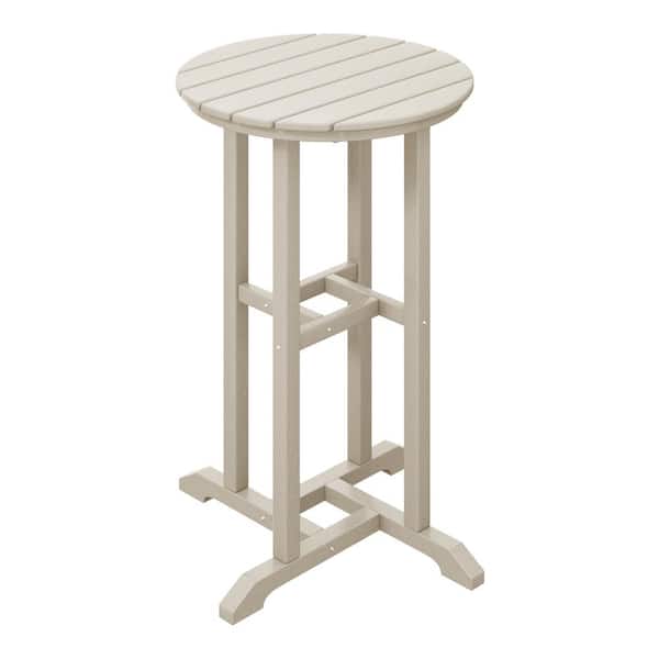 WESTIN OUTDOOR Laguna 24 in. Round Outdoor Dinining HDPE Plastic Counter Height Bistro Table in Sand