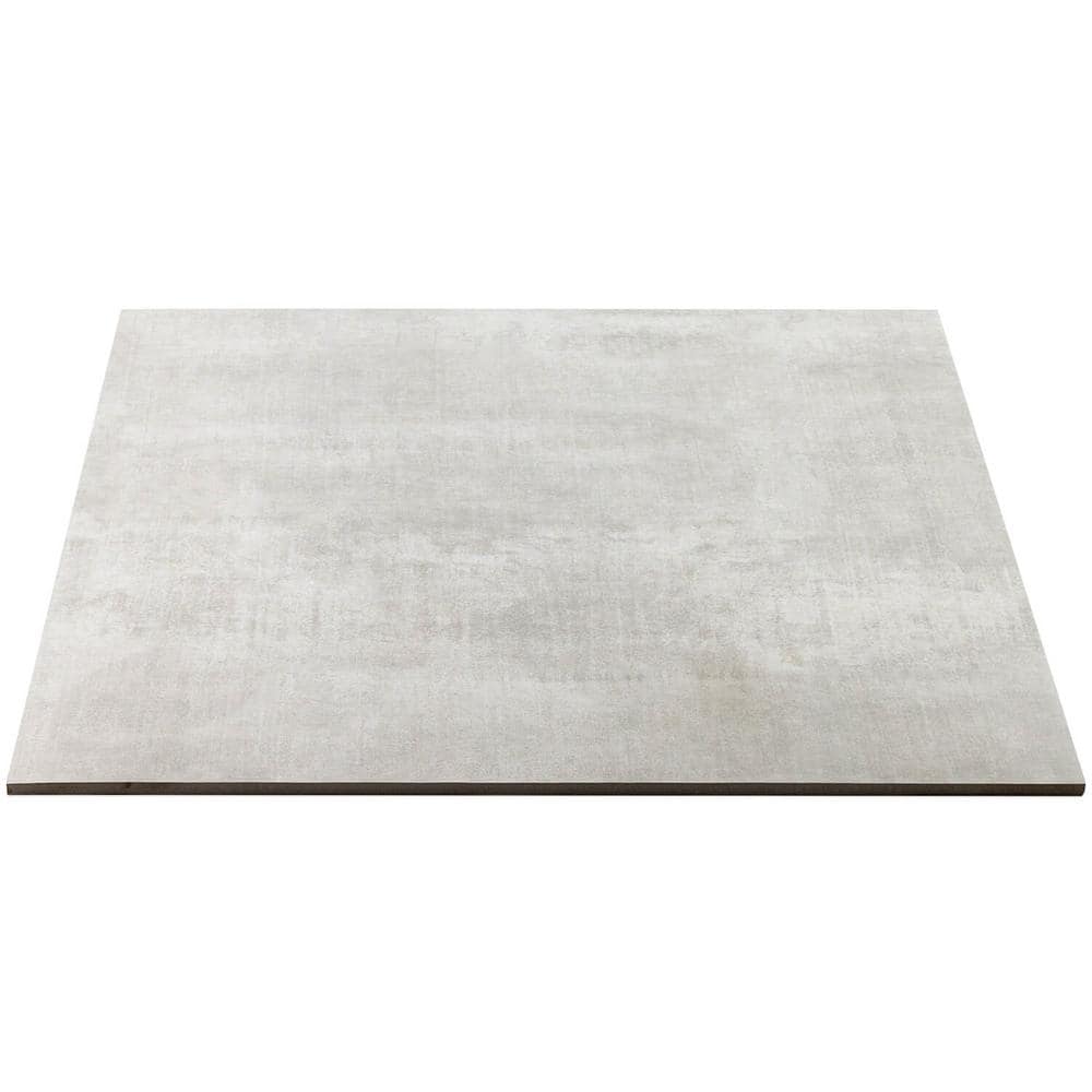 Essential Large Silver Matte Porcelain Concrete Look Tile