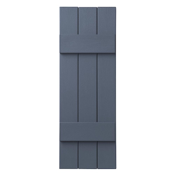 Ply Gem 11 in. x 39 in. Polypropylene Plastic 3-Board Closed Board and Batten Shutters Pair in Blue