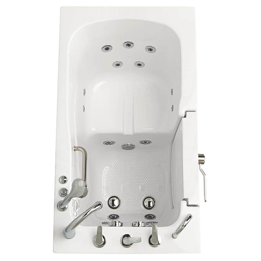 Monaco 32"x52" Gloss White Acrylic Walk-In Whirlpool Bathtub