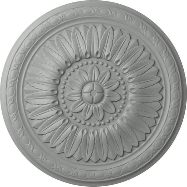 Ekena Millwork 24" x 1-5/8" Temple Urethane Ceiling Medallion (Fits Canopies upto 9-1/4"), Primed White